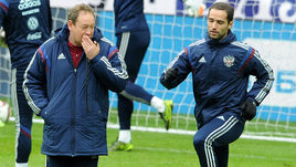 Октябрь 2015 года. Москва. Роман ШИРОКОВ и Леонид СЛУЦКИЙ на тренировке сборной России.