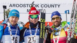 Вчера. Преск-Айл. Призеры мужского спринта Антон ШИПУЛИН, Йоханнес БЁ и Мартен ФУРКАД (слева направо).