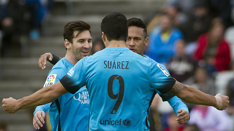 Лионель МЕССИ, Луис СУАРЕС и НЕЙМАР - ужас для соперников. Фото REUTERS Лионель МЕССИ, Луис СУАРЕС и НЕЙМАР - ужас для соперников. Фото REUTERS