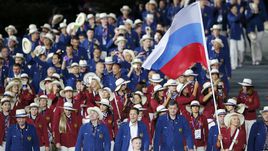 27 июля 2012 года. Лондон. Делегация олимпийской сборной России на открытии Игр-2012. В Рио-де-Жанейро не все российские атлеты смогут выступать под триколором.
