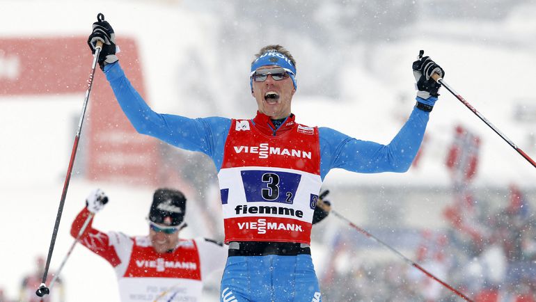 24 февраля 2013 года. Валь-ди-Фьемме. Никита КРЮКОВ - двукратный чемпион мира-2013 в спринте. Можно сказать, лыжный Усэйн БОЛТ. Фото AFP 24 февраля 2013 года. Валь-ди-Фьемме. Никита КРЮКОВ - двукратный чемпион мира-2013 в спринте. Можно сказать, лыжный Усэйн БОЛТ. Фото AFP