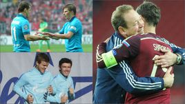 Зенитовские воспитанники Алексадр КЕРЖАКОВ и Андрей АРШАВИН ищут счастья за границей. Александр КОКОРИН и Юрий ЖИРКОВ - в "Зените". Леонид СЛУЦКИЙ и Роман ШИРОКОВ - теперь вместе не только в сборной, но и в ЦСКА.