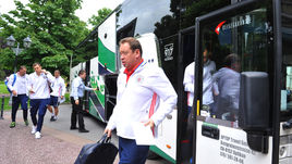 Сегодня. Бад-Рагац. Сборная Леонида СЛУЦКОГО начала подготовку к Euro-2016 в Швейцарии.