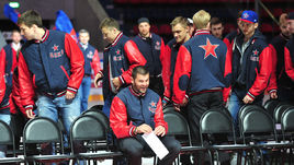 Сегодня. Москва. Игроки ЦСКА на церемонии закрытия сезона.