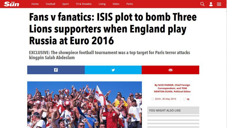 Английское издание The Sun опубликовало информацию о планируемых терактах в Марселе 11 июня. Английское издание The Sun опубликовало информацию о планируемых терактах в Марселе 11 июня.