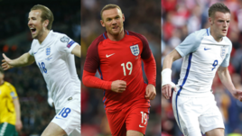 Харри КЕЙН, Уэйн РУНИ и Джейми ВАРДИ.