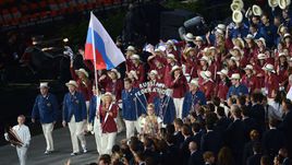 Сборная России на церемонии открытия Олимпиады-2012 в Лондоне.