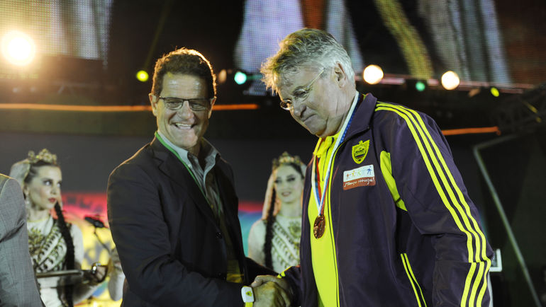 Фабио КАПЕЛЛО и Гус ХИДДИНК. Фото Сергей РАСУЛОВ-младший. Фабио КАПЕЛЛО и Гус ХИДДИНК. Фото Сергей РАСУЛОВ-младший.