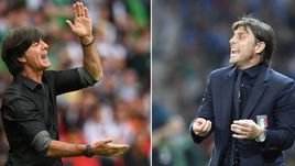 Наставники сборных Германии и Италии Йоахим ЛЕВ и Антонио КОНТЕ.