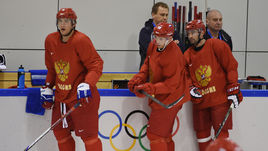 Олимпийцы Сочи-2014 Александр ОВЕЧКИН, Павел ДАЦЮК и Александр ПОПОВ.