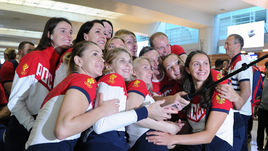 Сегодня. Шереметьево. Проводы олимпийской сборной России на Олимпиаду в Рио-де-Жанейро.