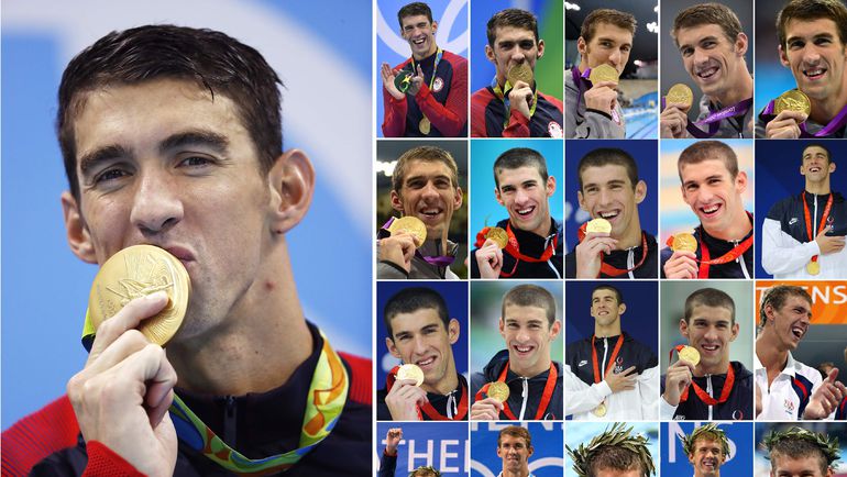 Все золотые медали Майкла ФЕЛПСА. Фото REUTERS Все золотые медали Майкла ФЕЛПСА. Фото REUTERS