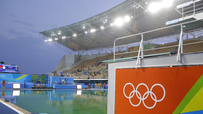 Вид на водный стадион олимпийского Рио. Фото AFP Вид на водный стадион олимпийского Рио. Фото AFP