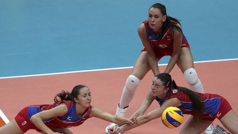 Сегодня. Рио-де-Жанейро. Россия - Япония - 3:0. Вера ВЕТРОВА, Наталья ГОНЧАРОВА и Яна ЩЕРБАНЬ. Фото REUTERS Сегодня. Рио-де-Жанейро. Россия - Япония - 3:0. Вера ВЕТРОВА, Наталья ГОНЧАРОВА и Яна ЩЕРБАНЬ. Фото REUTERS