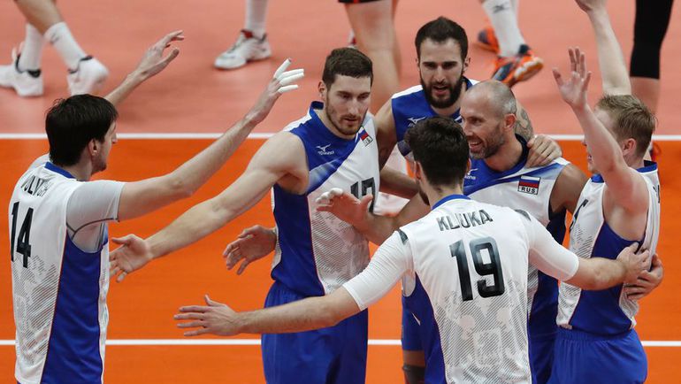 Сегодня. Рио-де-Жанейро. Россия - Канада - 3:0. Игроки сборнной России празднуют победу. Фото AFP Сегодня. Рио-де-Жанейро. Россия - Канада - 3:0. Игроки сборнной России празднуют победу. Фото AFP