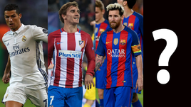 КРИШТИАНУ РОНАЛДУ, Антуан ГРИЗМАНН, Лионель МЕССИ.