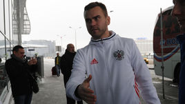 Сегодня. Шереметьево. Игорь АКИНФЕЕВ - единственный армеец в составе сборной.