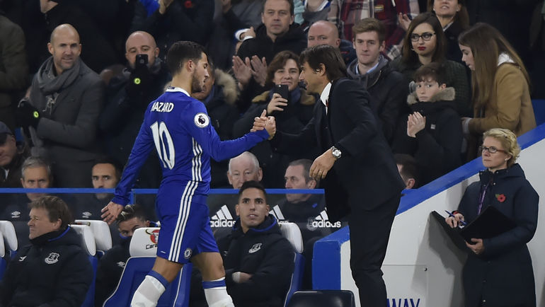 Антонио КОНТЕ и Эден АЗАР. Фото REUTERS Антонио КОНТЕ и Эден АЗАР. Фото REUTERS