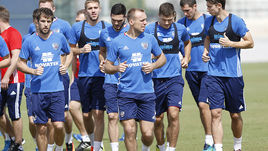 Вчера. Доха. Тренировка сборной России.