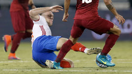 Сегодня. Доха. Катар - Россия - 2:1. В подкате - Денис ГЛУШАКОВ.