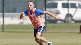 Сегодня. Доха. Тренировка сборной России. Денис ГЛУШАКОВ.