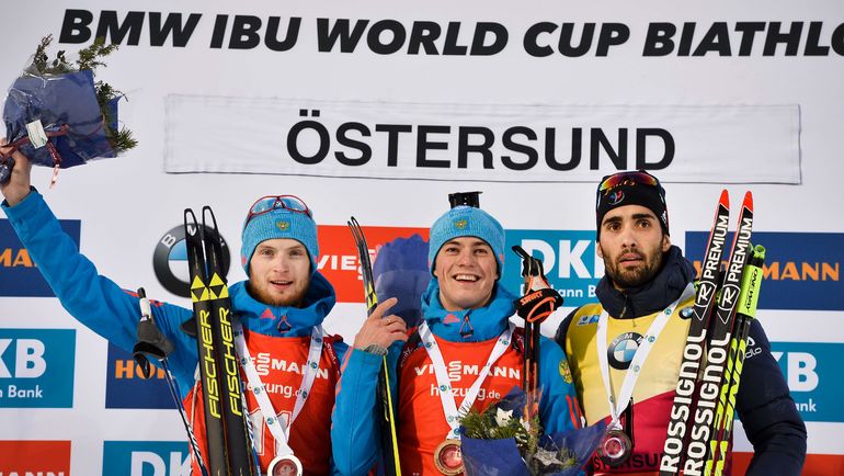 Антон БАБИКОВ (в центре), Максим ЦВЕТКОВ (слева) и Мартен ФУРКАД. Фото AFP Антон БАБИКОВ (в центре), Максим ЦВЕТКОВ (слева) и Мартен ФУРКАД. Фото AFP