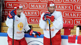 Сегодня. Москва. Павел ДАЦЮК и Илья КОВАЛЬЧУК на тренировке сборной России.