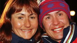 Февраль 1997 года. Тронхейм. Елене ВЯЛЬБЕ (слева) и Любовь ЕГОРОВА.