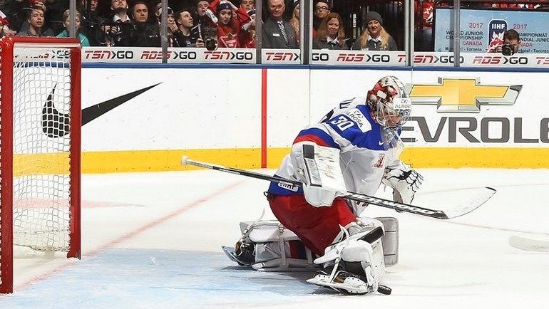 Понедельник. Торонто. Канада - Россия - 5:3. Илья САМСОНОВ. Фото worldjunior2017.com Понедельник. Торонто. Канада - Россия - 5:3. Илья САМСОНОВ. Фото worldjunior2017.com