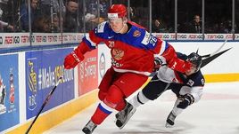 31 декабря 2016 года. Торонто. Россия - Словакия - 2:0. С шайбой защитник молодежной сборной России Михаил СЕРГАЧЕВ.