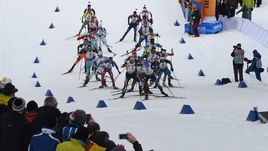 Антерсельва. Мужская эстафета.  Победила Германия, Россия - третья