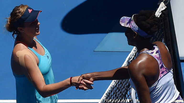 Вторник. Мельбурн. Анастасия ПАВЛЮЧЕНКОВА (слева) и Винус УИЛЬЯМС. Фото REUTERS Вторник. Мельбурн. Анастасия ПАВЛЮЧЕНКОВА (слева) и Винус УИЛЬЯМС. Фото REUTERS