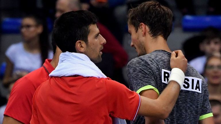 Новак ДЖОКОВИЧ (слева) и Даниил МЕДВЕДЕВ. Фото AFP Новак ДЖОКОВИЧ (слева) и Даниил МЕДВЕДЕВ. Фото AFP