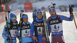 Сегодня. Хохфильцен. Ольга ПОДЧУФАРОВА, Татьяна АКИМОВА, Александр ЛОГИНОВ и Антон ШИПУЛИН.