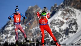 ЧМ. Мужской спринт. Долль выиграл спринт. Шипулин и Фуркад пожали руки