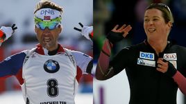 8-кратный олимпийский чемпион Оле Эйнар БЬОРНДАЛЕН, 5-кратная олимпийская чемпионка Клаудиа ПЕХШТАЙН.