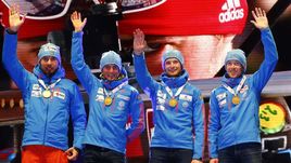 Вчера. Хохфильцен. Сборная России выиграла мужскую эстафету на чемпионате мира.