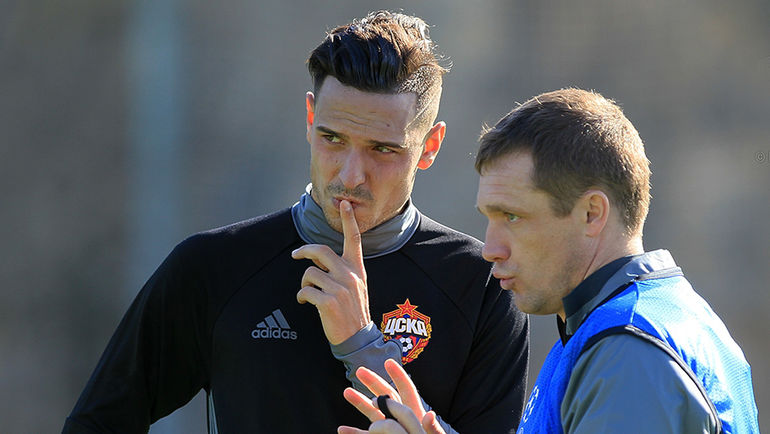 Виктор ГОНЧАРЕНКО (справа) и Георгий МИЛАНОВ. Фото Валентин КОБЫЩА, ПФК ЦСКА Виктор ГОНЧАРЕНКО (справа) и Георгий МИЛАНОВ. Фото Валентин КОБЫЩА, ПФК ЦСКА