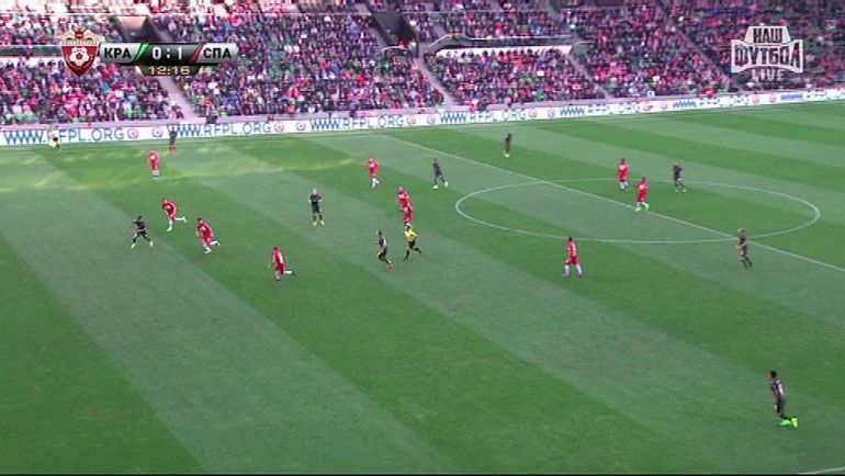 13-я минута. Офсайд у Федора СМОЛОВ. 13-я минута. Офсайд у Федора СМОЛОВ.