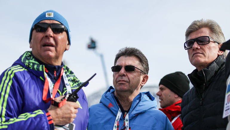 Вице-президент СБР Владимир БАРНАШОВ, глава союза Александр КРАВЦОВ и двукратный олимпийский чемпион Дмитрий ВАСИЛЬЕВ. Фото Андрей АНОСОВ, СБР Вице-президент СБР Владимир БАРНАШОВ, глава союза Александр КРАВЦОВ и двукратный олимпийский чемпион Дмитрий ВАСИЛЬЕВ. Фото Андрей АНОСОВ, СБР