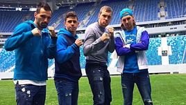 Семейные фото Реброва и Глушакова. Боевая стойка Дзюбы, Жулиану и Данни