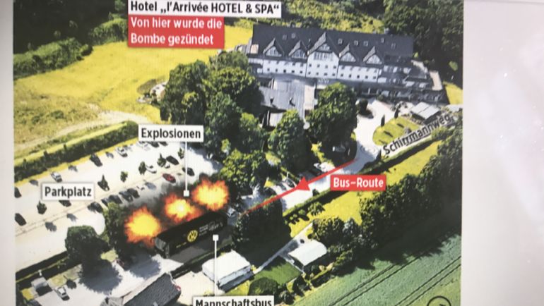 Схема движения автобуса и места, где были заложены заряды. Схема движения автобуса и места, где были заложены заряды.