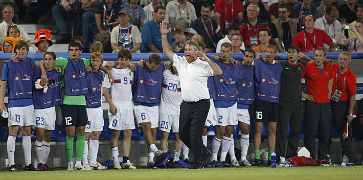 21 июня 2008 года. Базель. Россия - Голландия - 3:1. Лучший матч Гуса ХИДДИНКА в качестве тренера борной России. Александр ФЕДОРОВ,