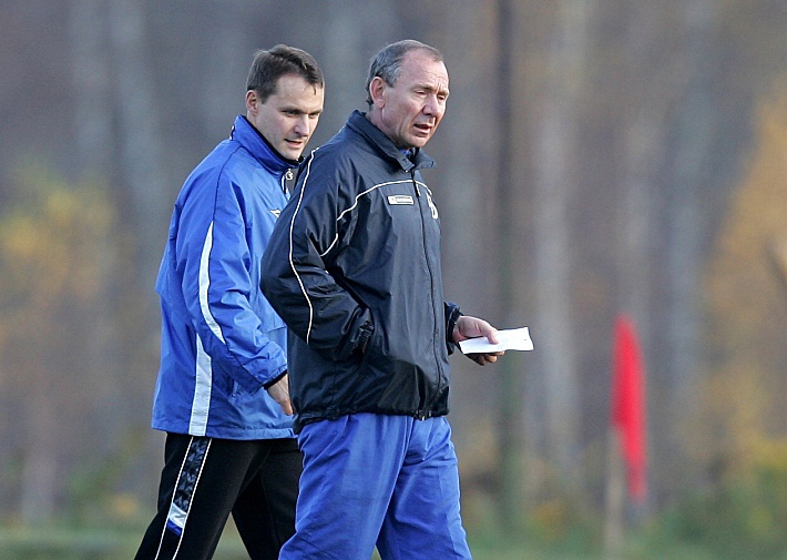 Октябрь 2004 года. Олег РОМАНЦЕВ и Андрей КОБЕЛЕВ на тренировке