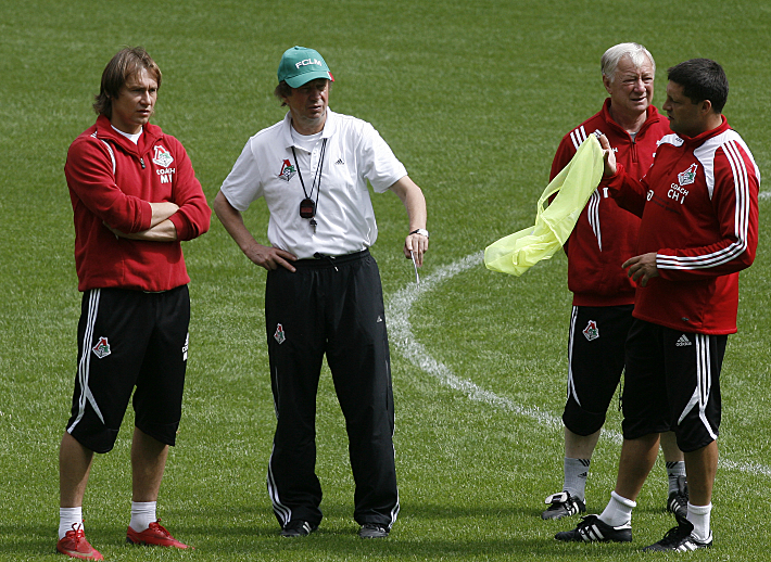 Июль 2009 года. Владимир МАМИНОВ, Юрий СЕМИН, Борис ИГНАТЬЕВ и Игорь ЧЕРЕВЧЕНКО (слева направо) на тренировке