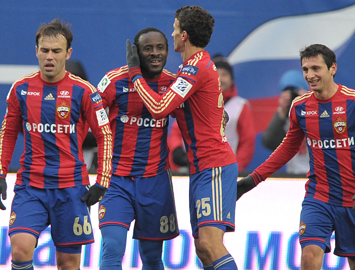 Бибрас НАТХО, Сейду ДУМБЬЯ, Роман ЕРЕМЕНКО и Алан ДЗАГОЕВ (слева направо). Фото - Александр ФЕДОРОВ,