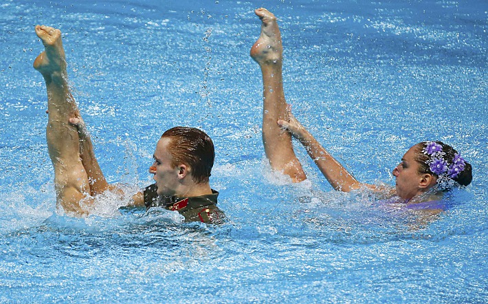 26 июля, Казань. Техническое выступление Александра МАЛЬЦЕВА и Дарины ВАЛИТОВОЙ. Фото REUTERS